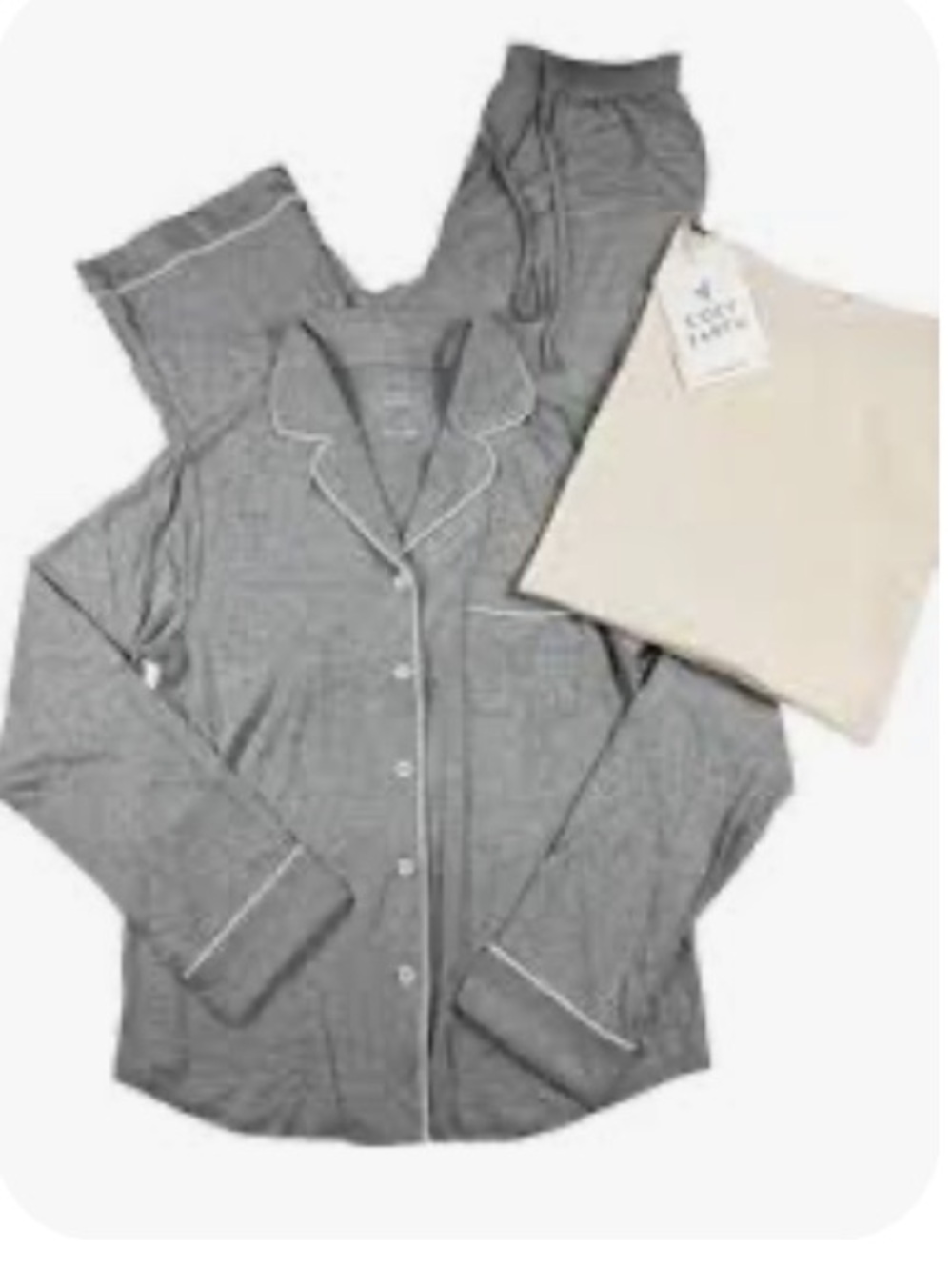 Cozy Earth Grey Bamboo Pajama Set Long sleeve XXL New